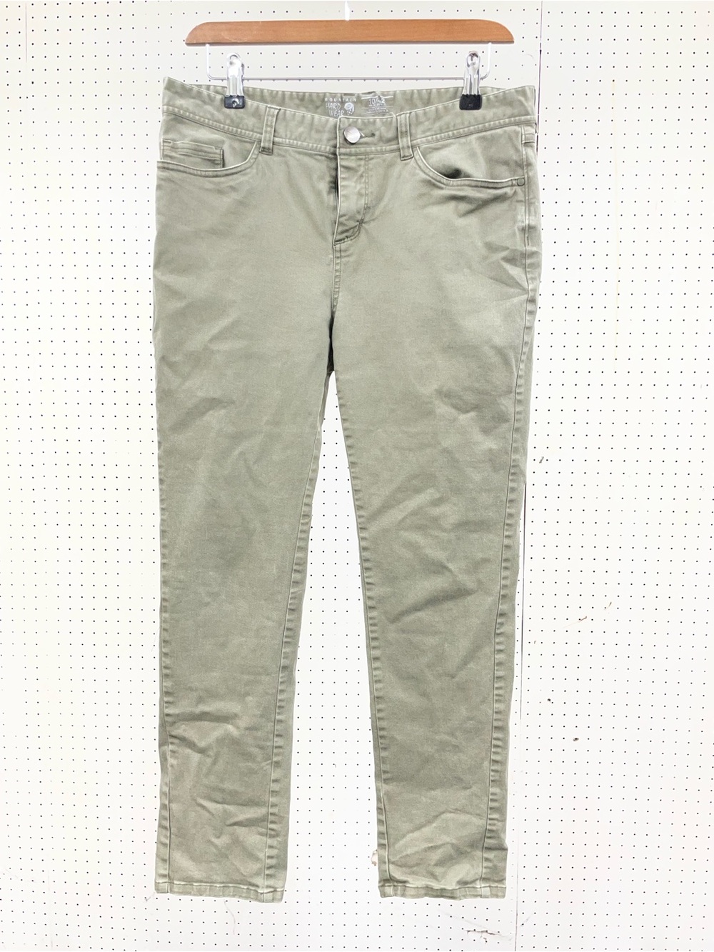Mountain Hardwear Women's Olive Green Casual Pants Size 10 Skinny Pre Owned